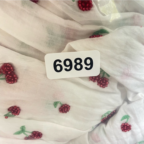 New! For Love & Lemons White & Red Beaded Cherry Slip Mini Dress 26989 - Picture 15 of 15